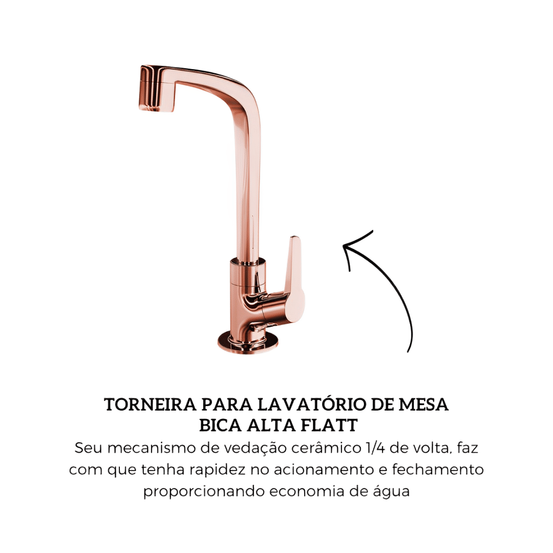 Torneira De Mesa Para Lavatório Bica Alta Rose Gold 1195 F71 Lorenzetti Torneira De Mesa Para Lavatório Bica Alta Rose Gold 1195 F71 Lorenzetti