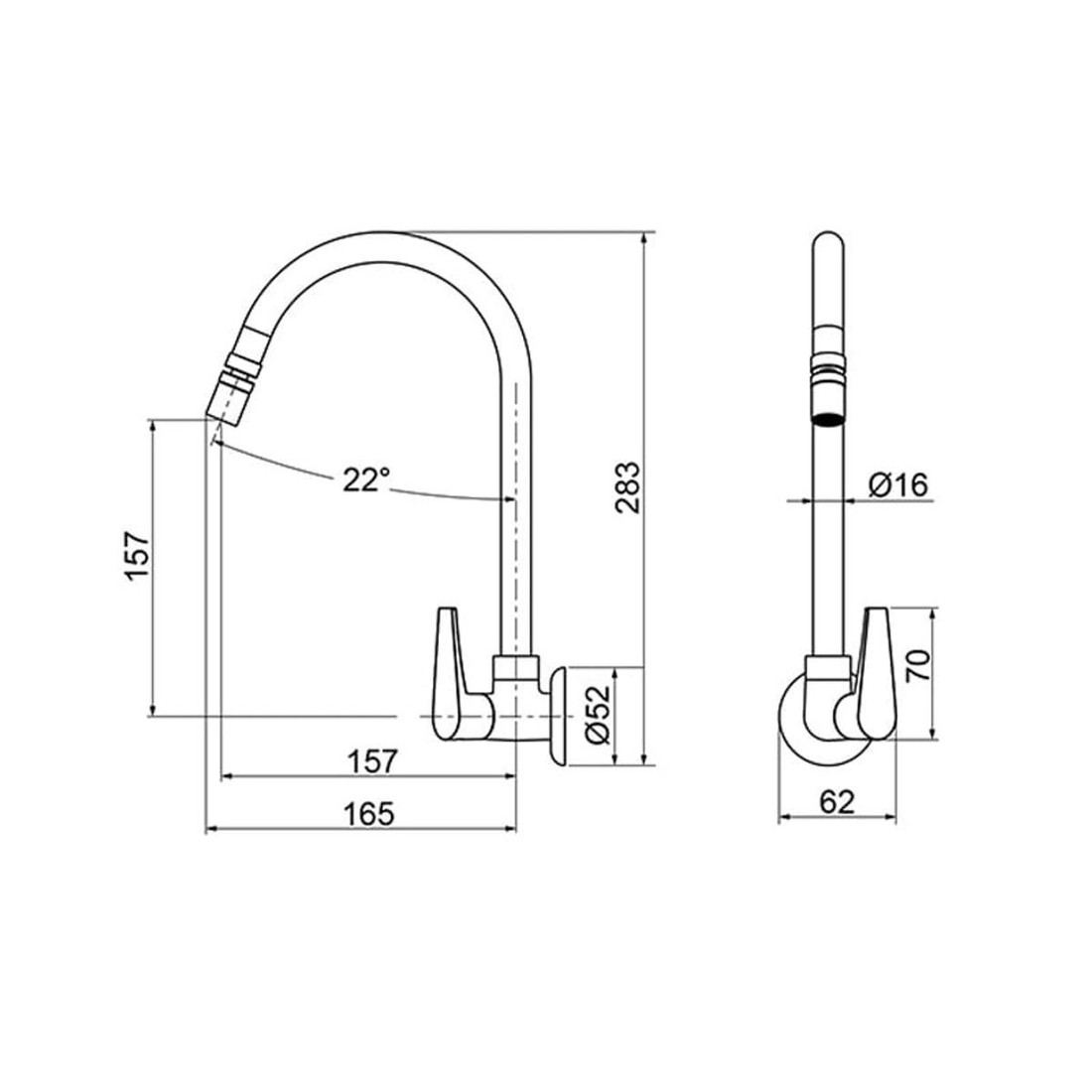 Torneira Para Cozinha de Parede Bica Móvel Loren Joy Lorenzetti 1168 C32 Torneira Para Cozinha de Parede Bica Móvel Loren Joy Lorenzetti 1168 C32
