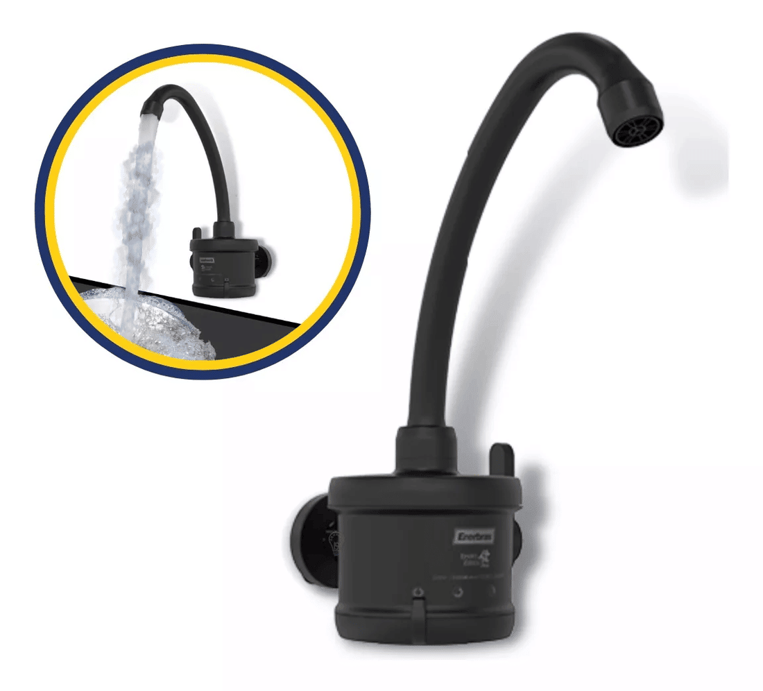 Torneira Para Parede Plus 4t Preta 5500w Enerbras