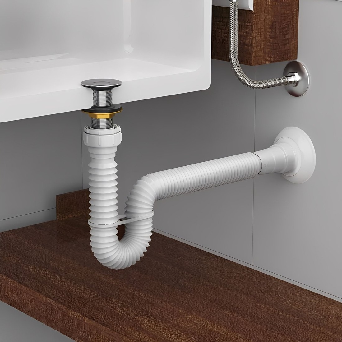 Cuba Retangular em Aço Inox CS430 48x32cm Com Válvula Ecológica e Sifão Cuba Retangular em Aço Inox CS430 48x32cm Com Válvula Ecológica e Sifão