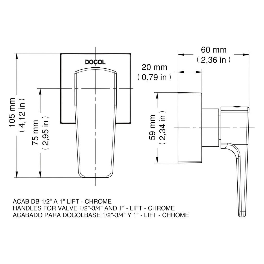 Acabamento Para Registro DocolBase 1/2" a 1" Lift Cromado Docol 00804706 Acabamento Para Registro DocolBase 1/2" a 1" Lift Cromado Docol 00804706