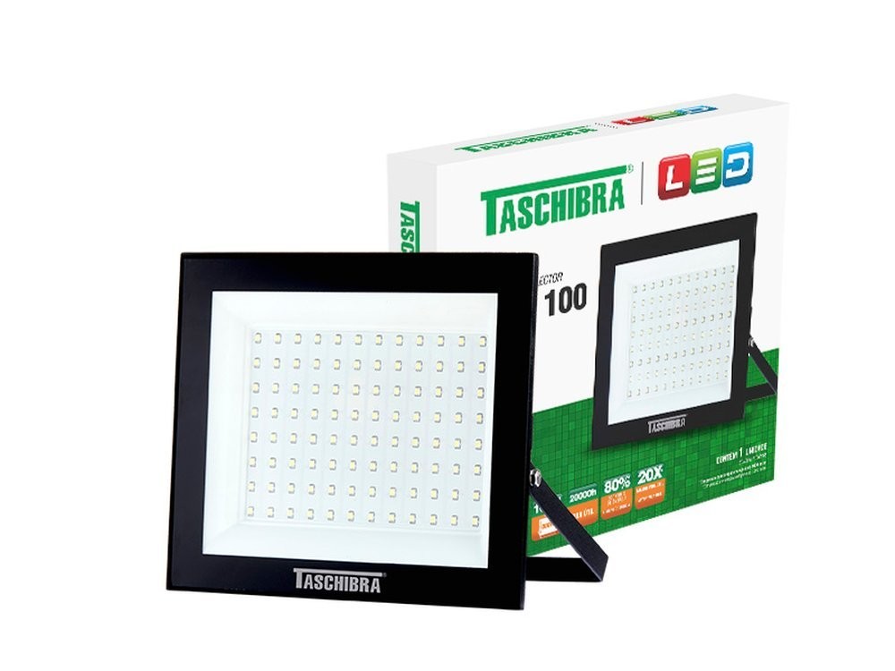 Refletor TR Led 100W Preto 6500K