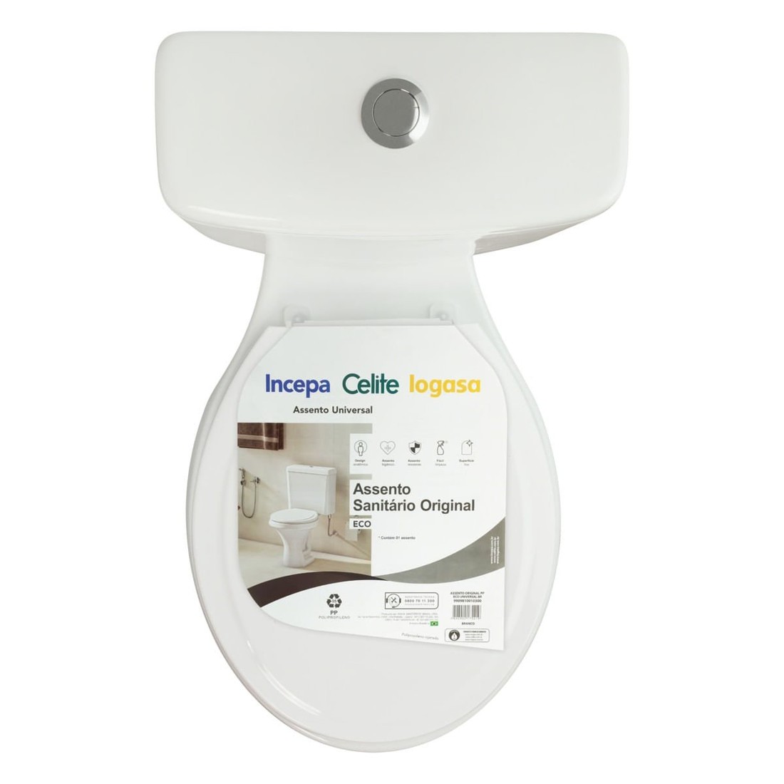 Kit Vaso Sanitário Zip Branco Com Caixa Acoplada Incepa Completo Kit Vaso Sanitário Zip Branco Com Caixa Acoplada Incepa Completo