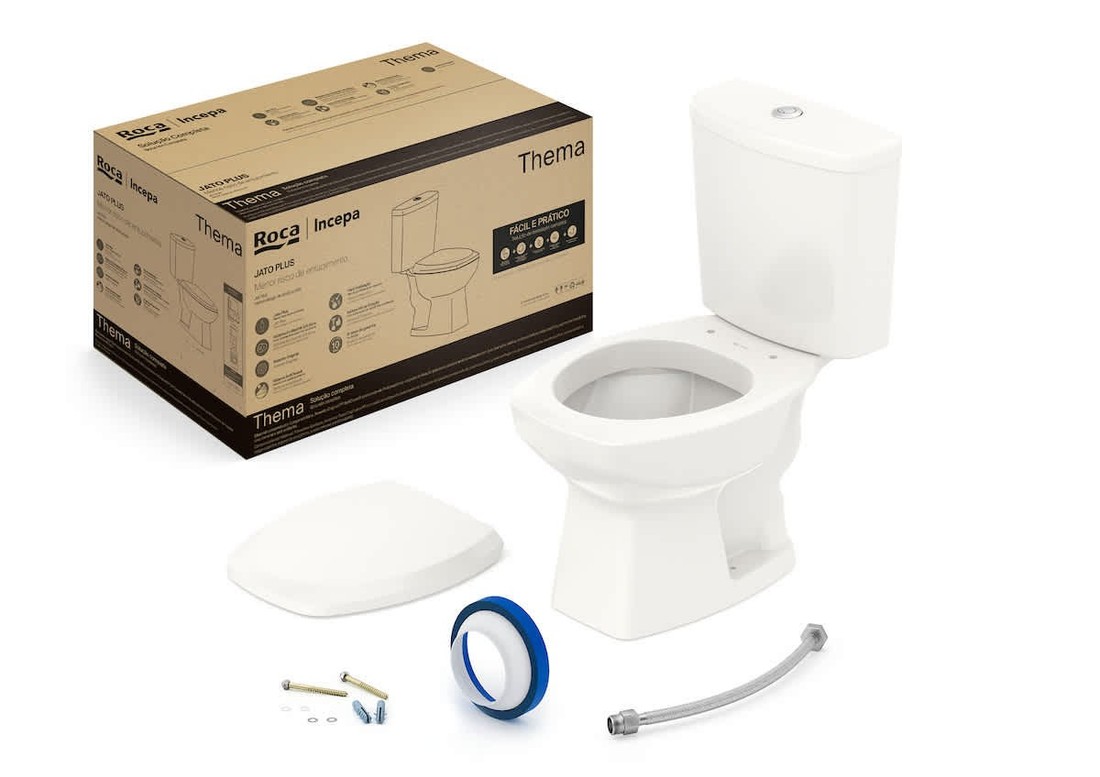 Kit Completo Vaso Sanitário Thema Biscuit / Bege Com Caixa Acoplada Incepa Kit Completo Vaso Sanitário Thema Biscuit / Bege Com Caixa Acoplada Incepa