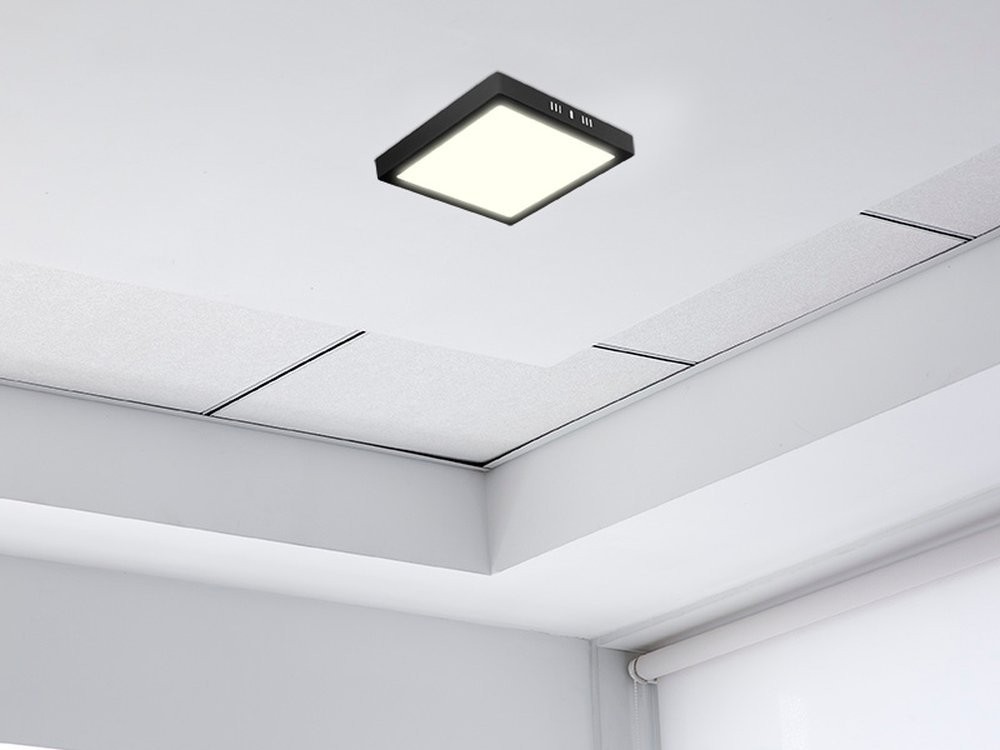 Painel de Led Sobrepor Quadrado 18W 6500K Preto Taschibra Bivolt 110V/220V Painel de Led Sobrepor Quadrado 18W 6500K Preto Taschibra Bivolt 110V/220V