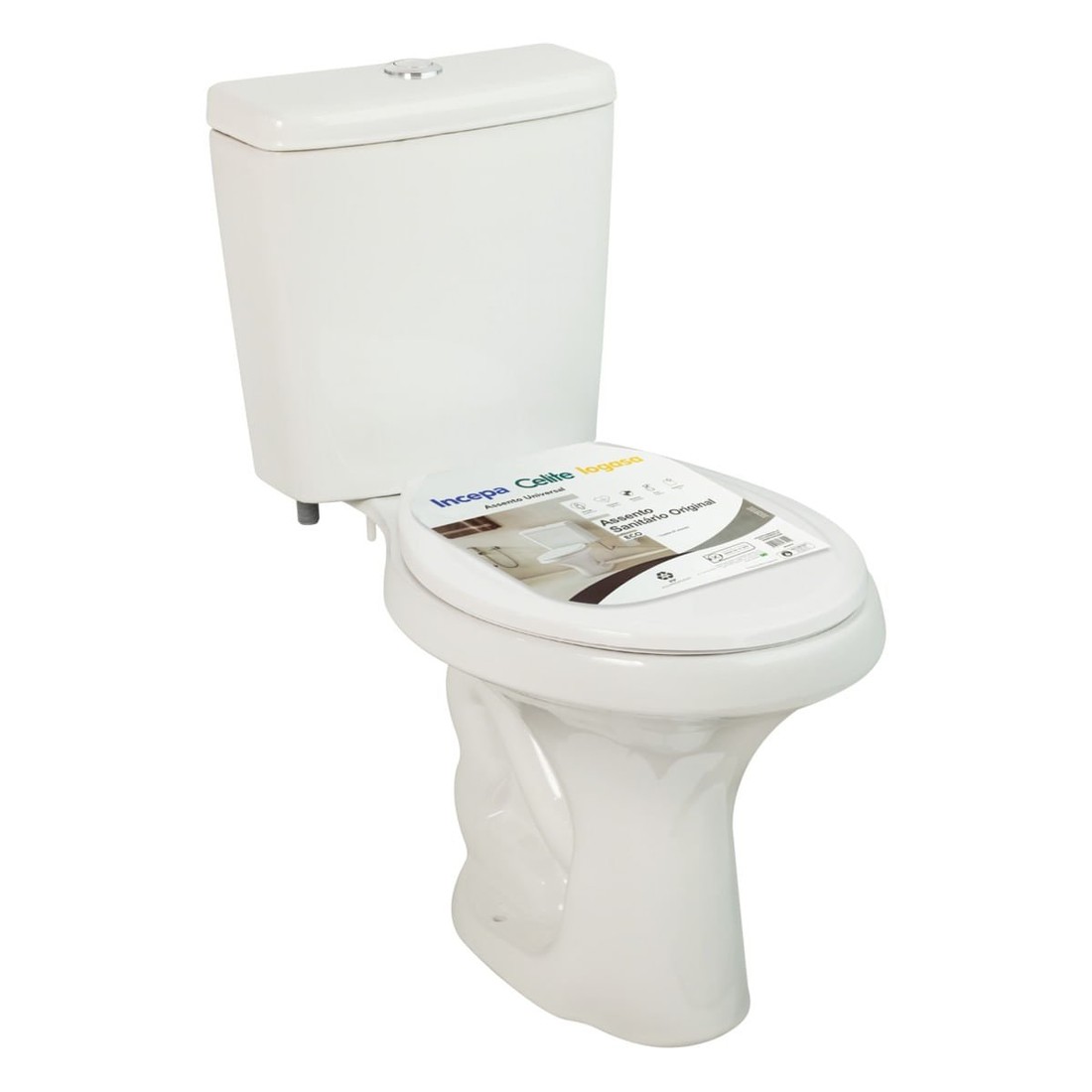 Kit Vaso Sanitário Zip Branco Com Caixa Acoplada Incepa Completo Kit Vaso Sanitário Zip Branco Com Caixa Acoplada Incepa Completo