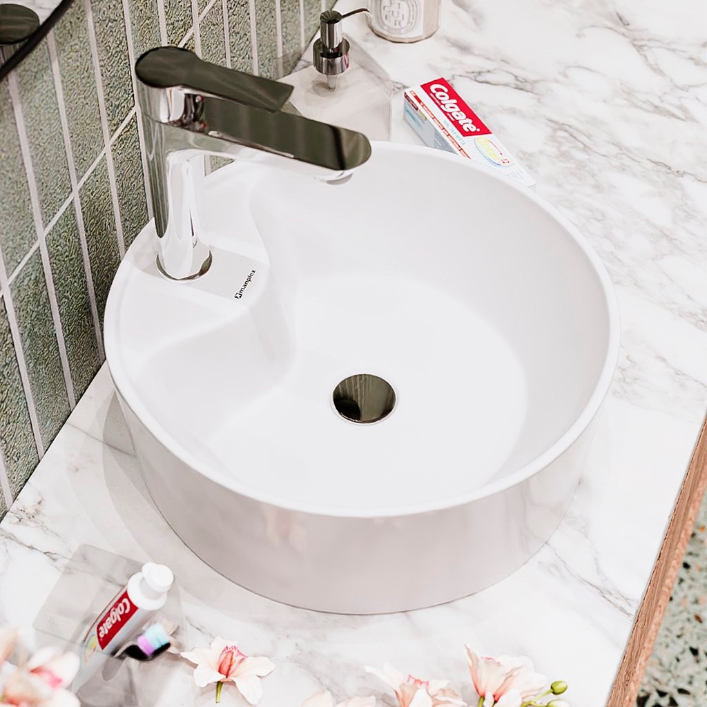 Cuba de Apoio Redonda 36x14cm Branca MP 2008 Manplex Cuba de Apoio Redonda 36x14cm Branca MP 2008 Manplex