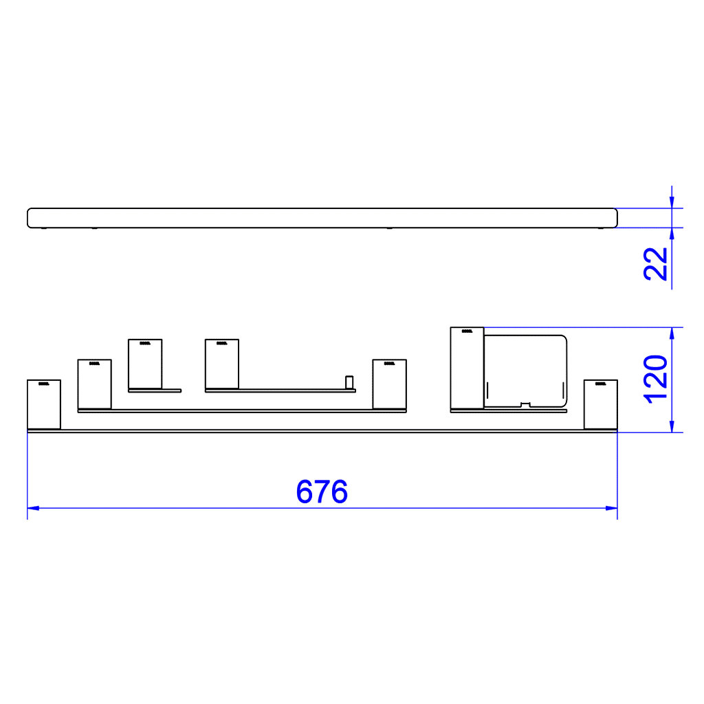 Kit de Acessórios Para Lavatório Cromados DocolFlat 01014106