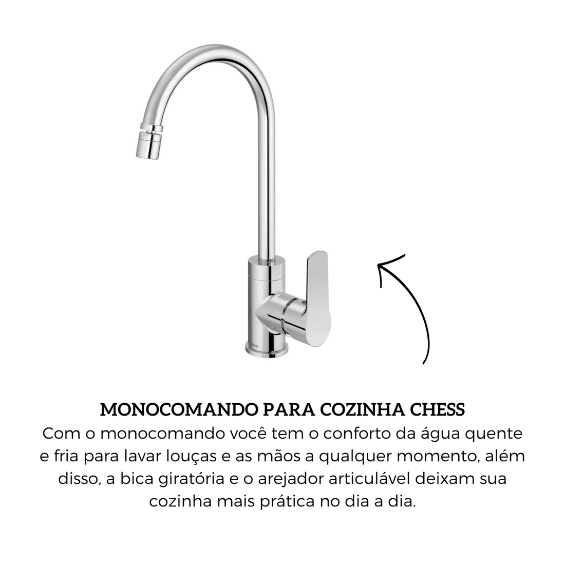 Torneira Misturador Monocomando Para Cozinha Docol Chess 90009348006