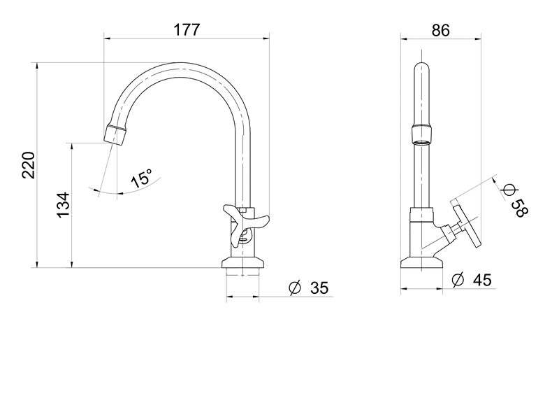 Torneira de Mesa Para Lavatório Bica Alta Docol Pertutti 90009039006