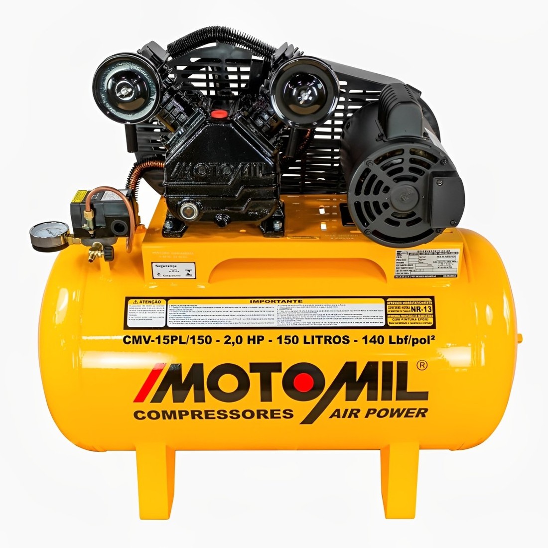 Compressor Air Power 3,0CV CMV-15pl/150 Bivolt 127v/220v Motomil Compressor Air Power 3,0CV CMV-15pl/150 Bivolt 127v/220v Motomil