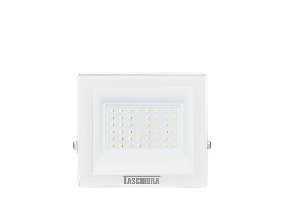 Refletor TR Led 50W Branco Com Luz Verde