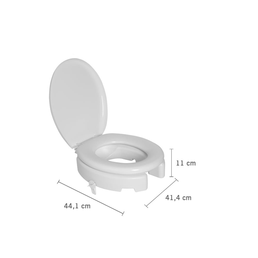 Assento Elevado 11cm Com Trava Especial Para Vaso Sanitário Astra Assento Elevado 11cm Com Trava Especial Para Vaso Sanitário Astra