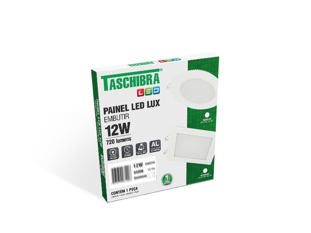 Painel de Led Embutir Quadrado 12W 6500K Taschibra Bivolt 110V/220V Painel de Led Embutir Quadrado 12W 6500K Taschibra Bivolt 110V/220V