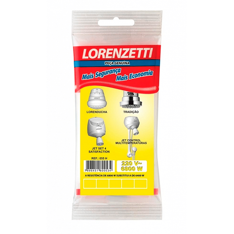 Resistência Para Chuveiros Lorenducha/Tradição/Jet 6800W 220V