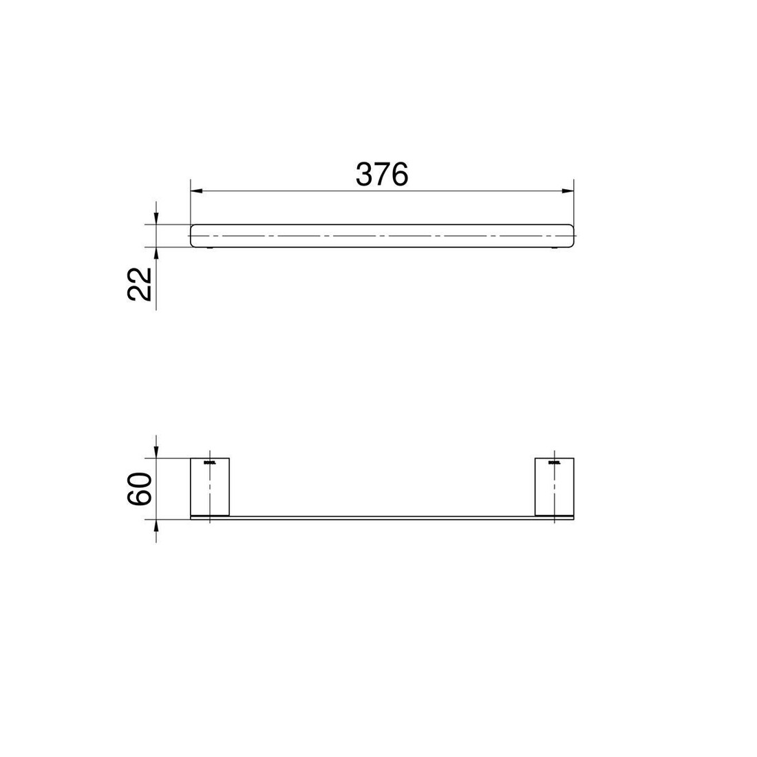 Porta Toalha de Rosto 676mm DocolFlat Cromado 961306