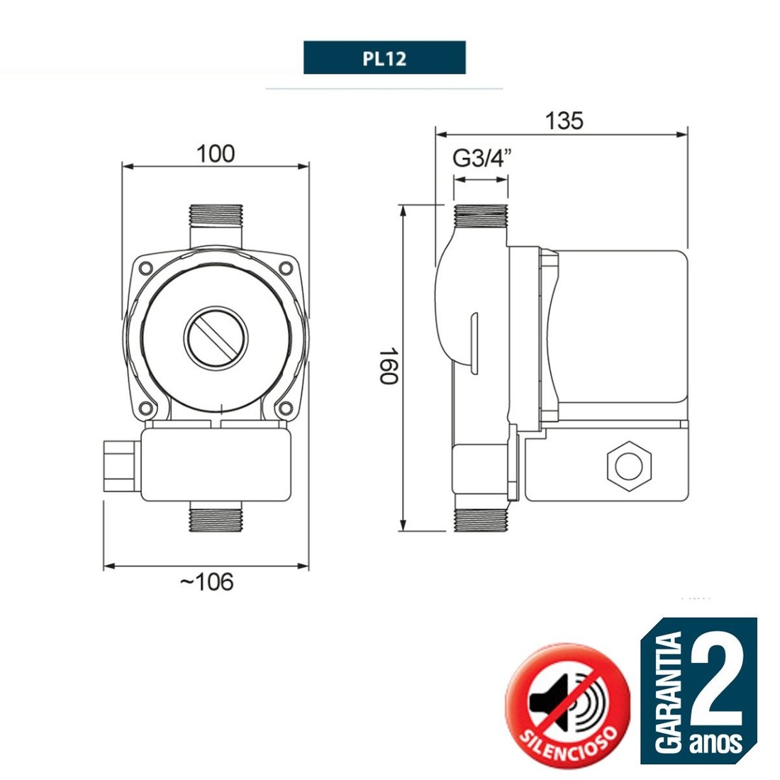 Pressurizador de Água PL12 Lorenzetti