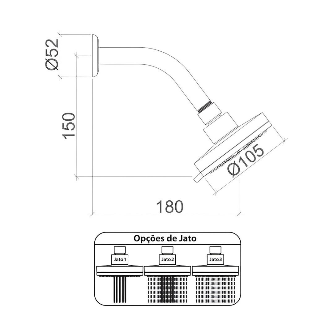Chuveiro Ducha de Parede Loren Trio Cromado Lorenzetti 7002 C16 Chuveiro Ducha de Parede Loren Trio Cromado Lorenzetti 7002 C16
