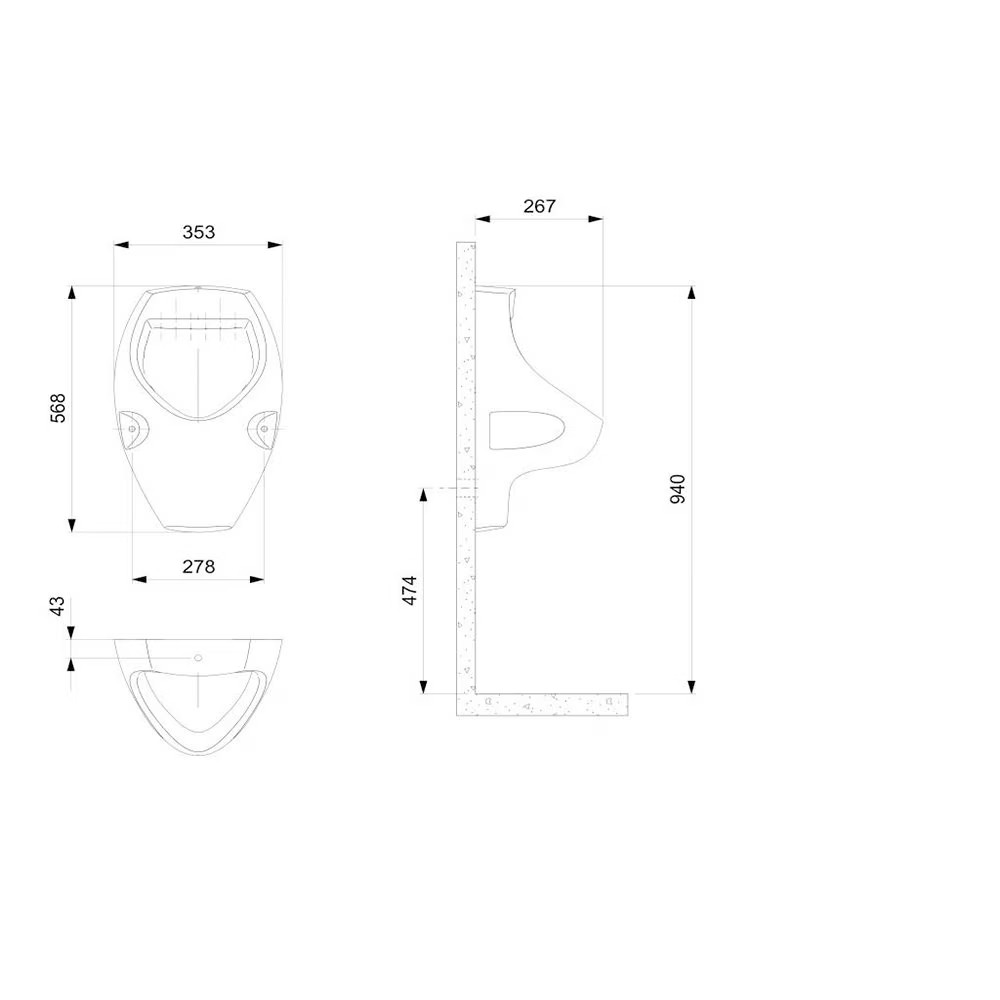 Mictório Tocantins Eco Com Válvula Docol Compact pressmatic 90170103006