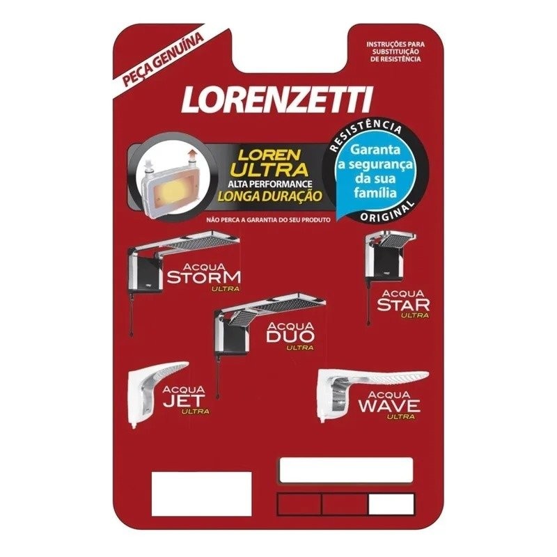 Resistência Para Chuveiros Acqua Lorenzetti 7800W 220V Resistência Para Chuveiros Acqua Lorenzetti 7800W 220V