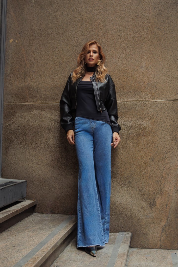 Calça jeans wide leg Calça jeans wide leg