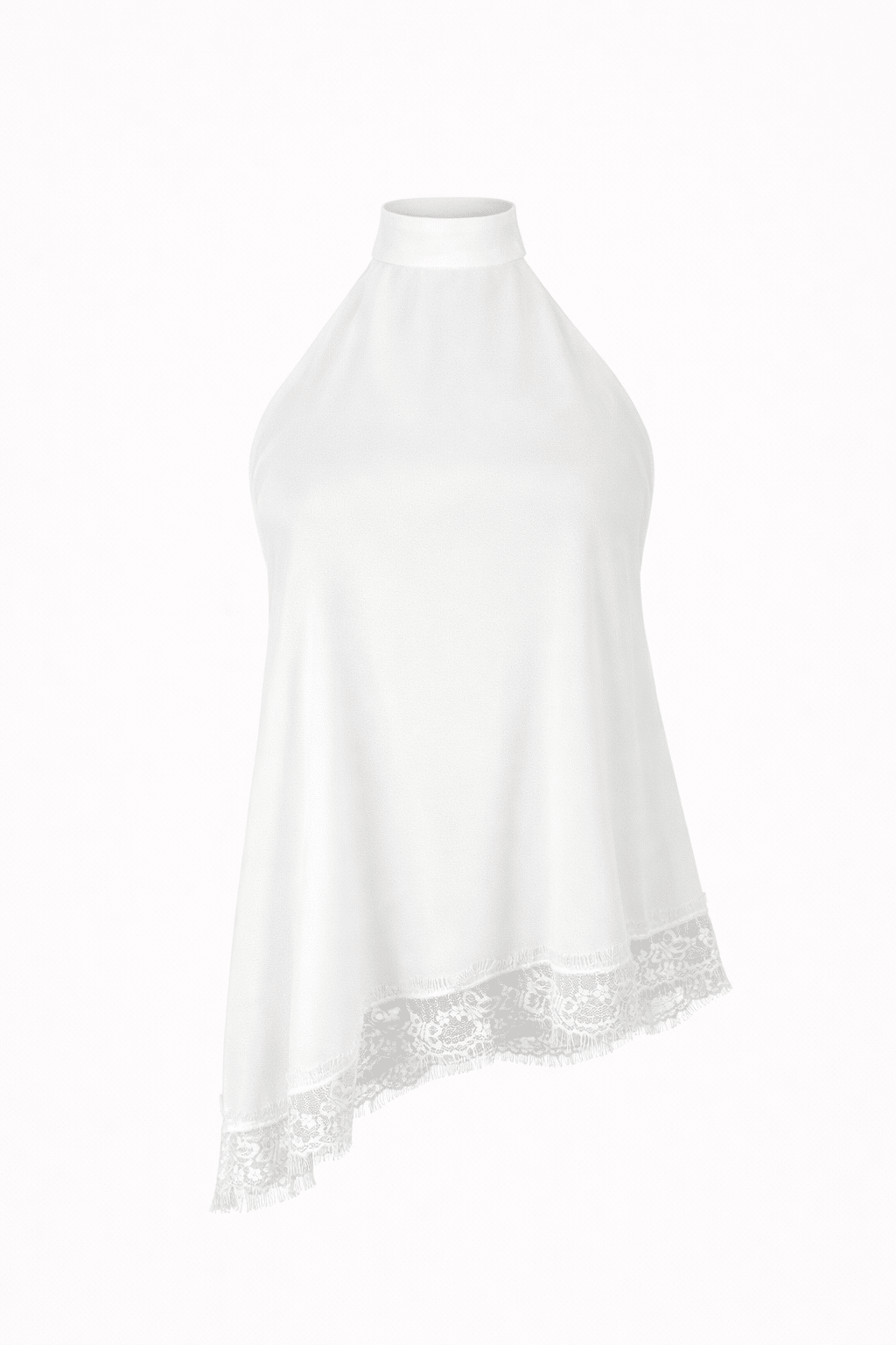 Blusa frente única detalhe em renda branca Blusa frente única detalhe em renda branca