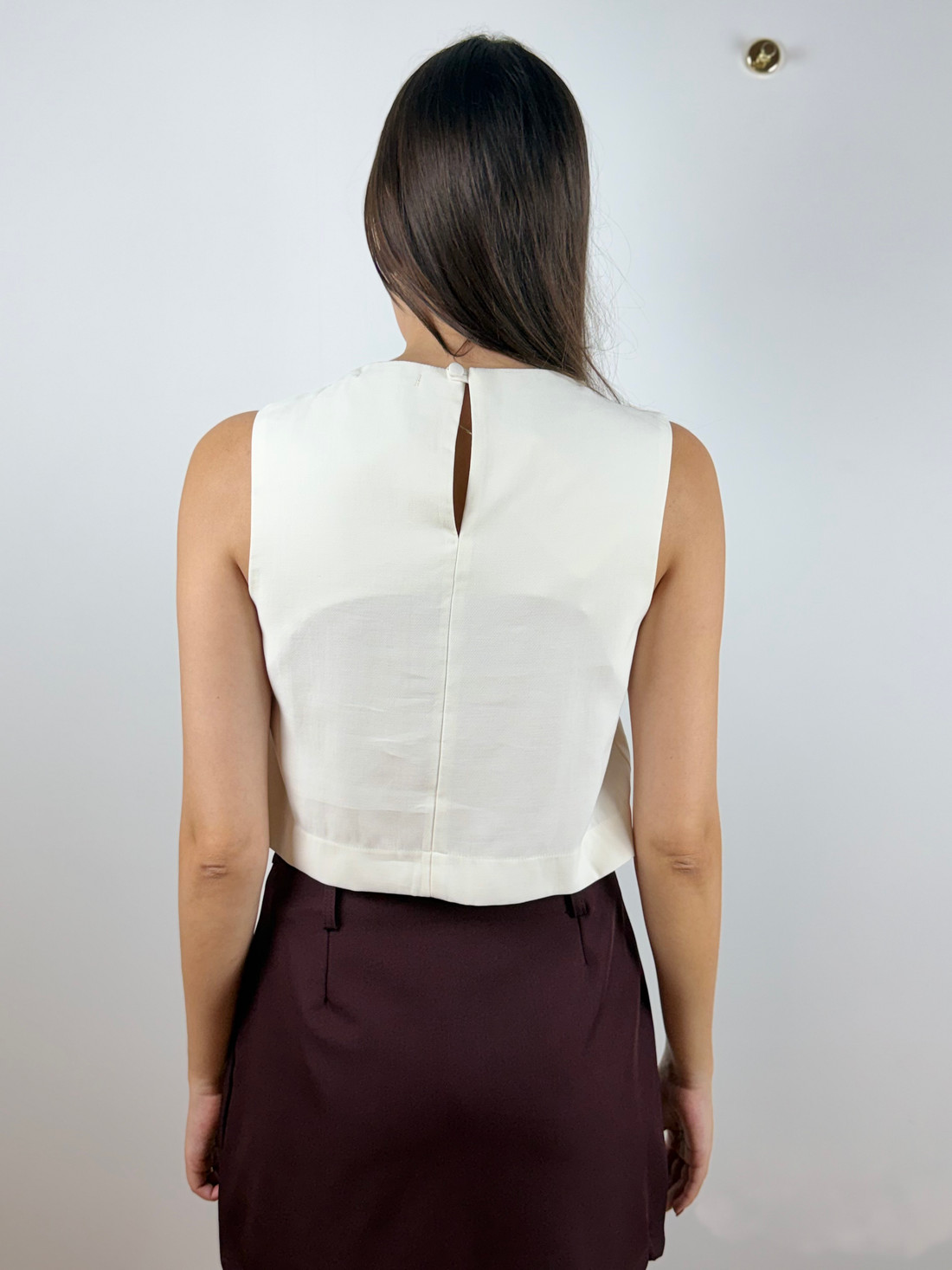 Blusa cru detalhe pontas Blusa cru detalhe pontas