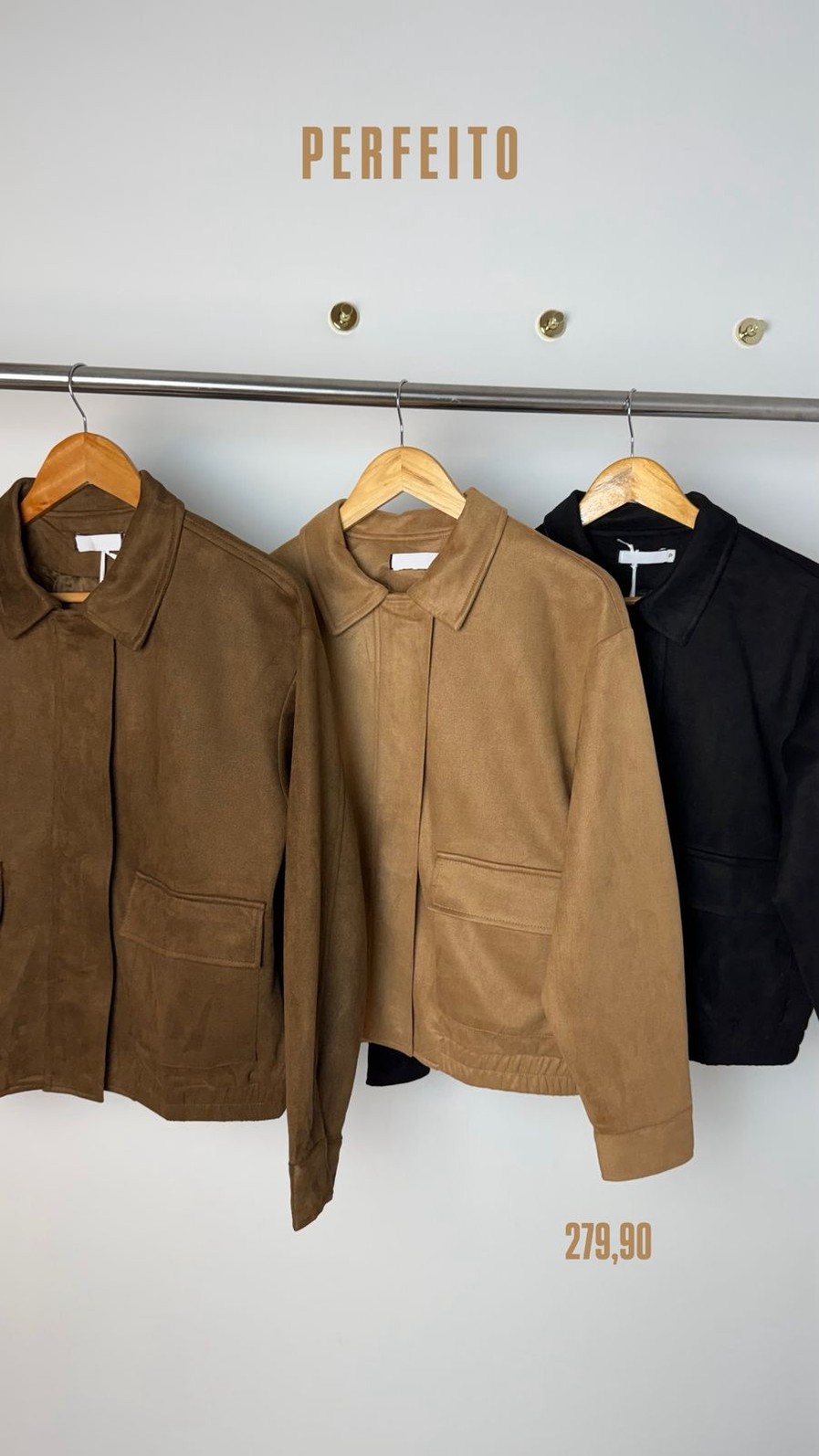 Casaco em suede camel Casaco em suede camel