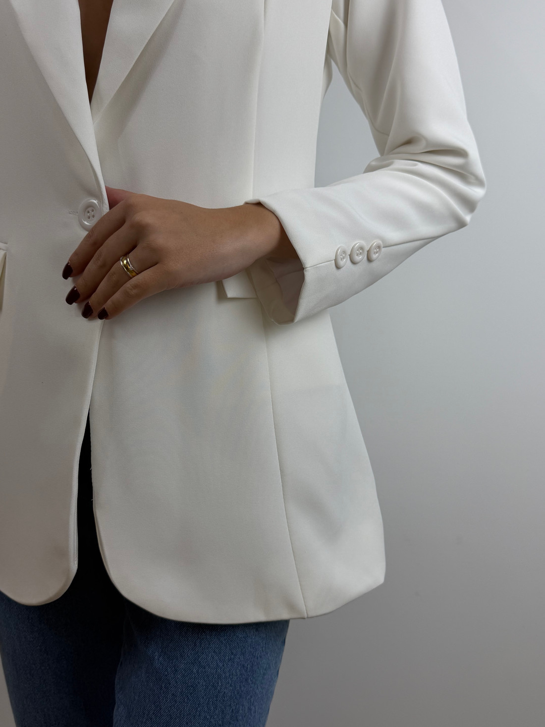 Blazer alongado off white Blazer alongado off white