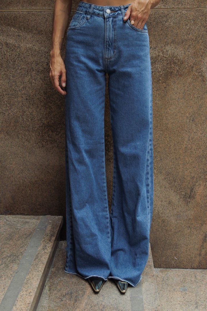 Calça jeans wide leg Calça jeans wide leg