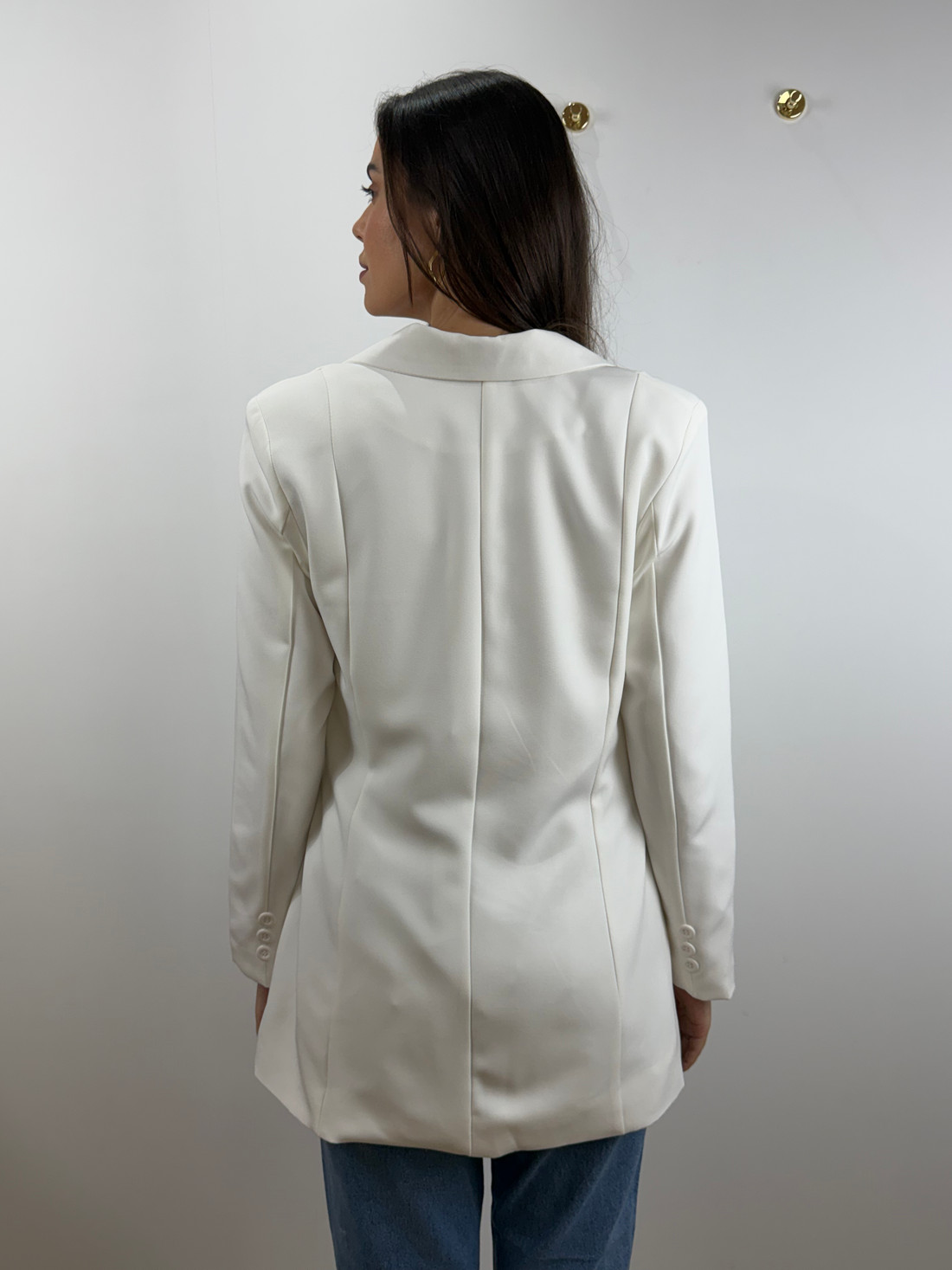 Blazer alongado off white Blazer alongado off white