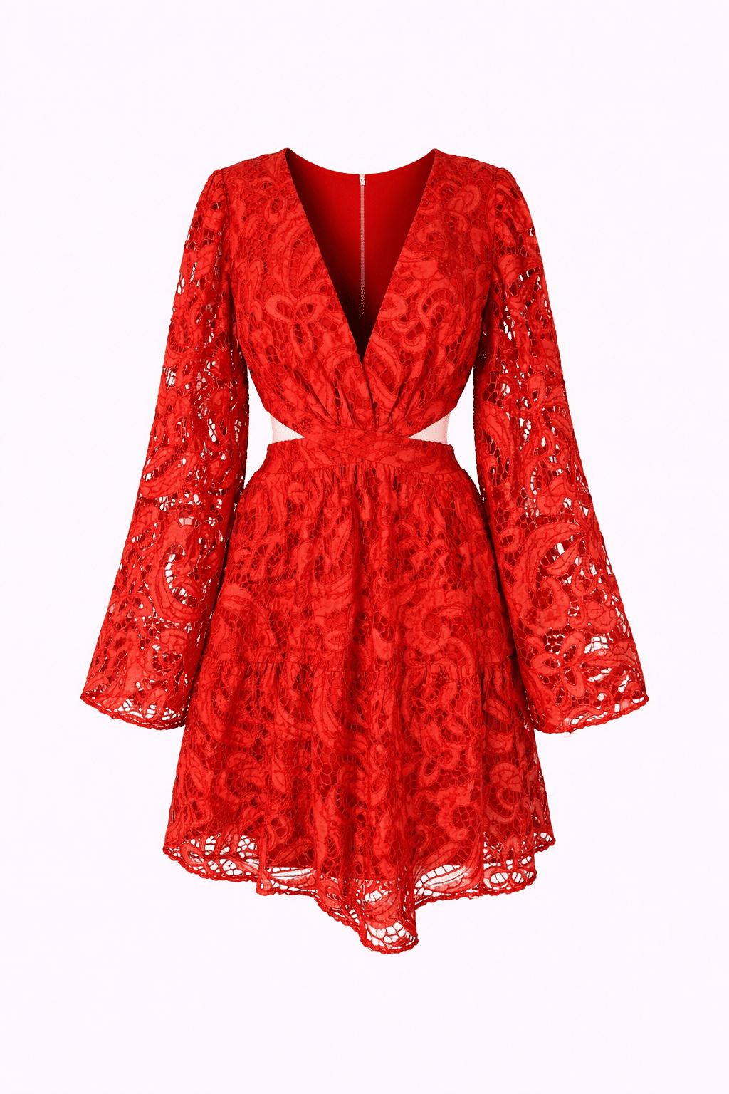 Vestido curto renda vermelho Vestido curto renda vermelho