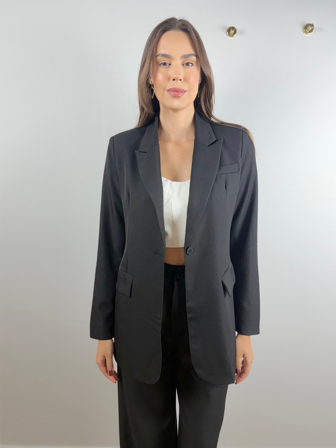 Conjunto blazer e calça alfaiataria preto Conjunto blazer e calça alfaiataria preto