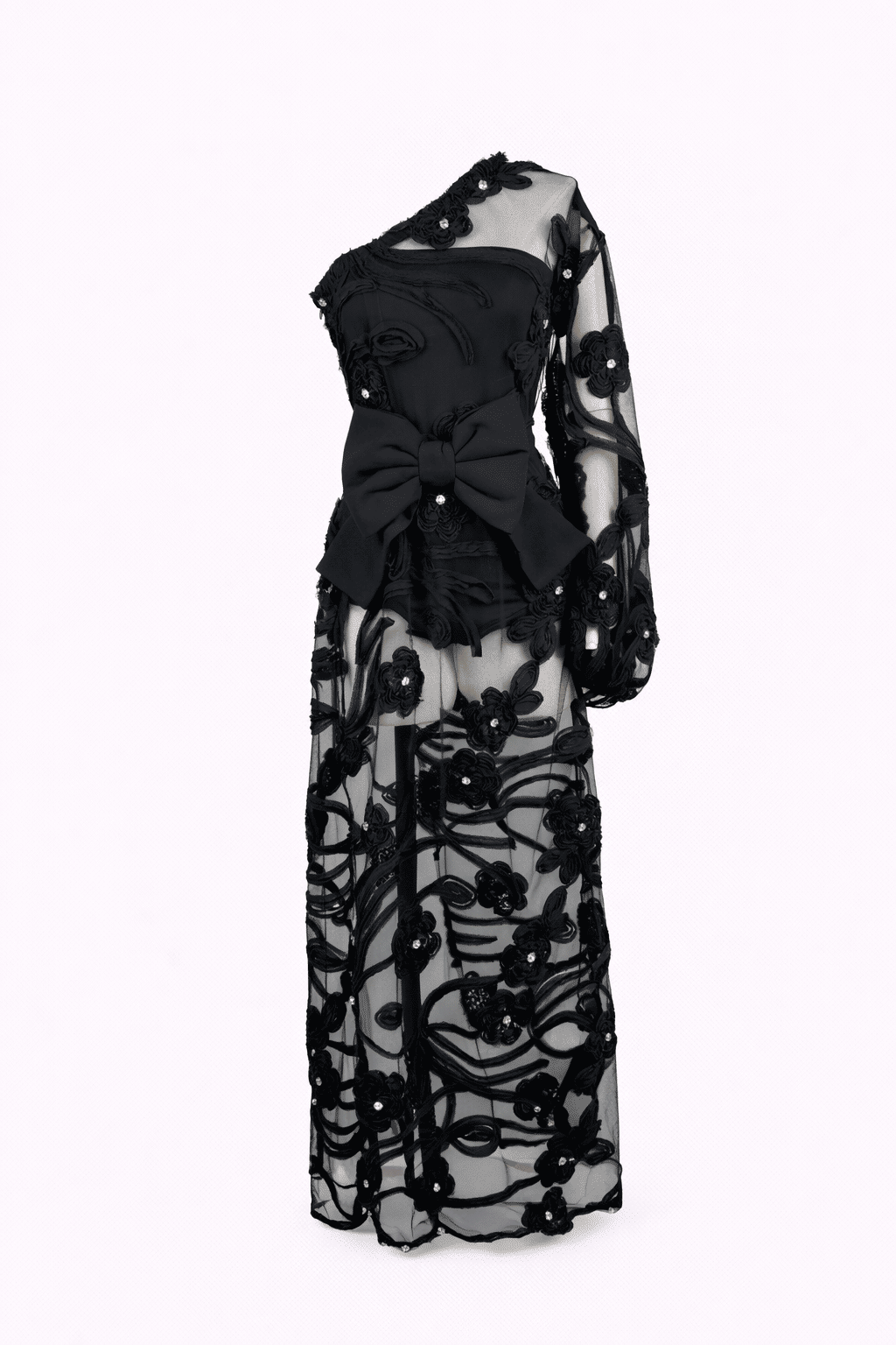 Vestido 3D bordado preto Vestido 3D bordado preto