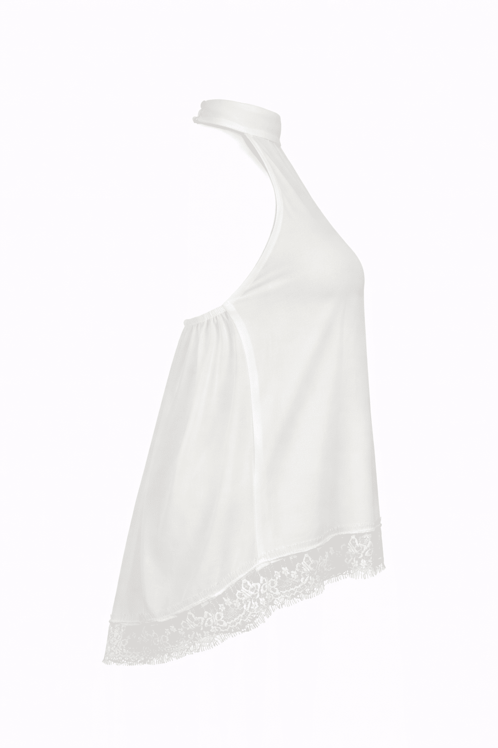 Blusa frente única detalhe em renda branca Blusa frente única detalhe em renda branca