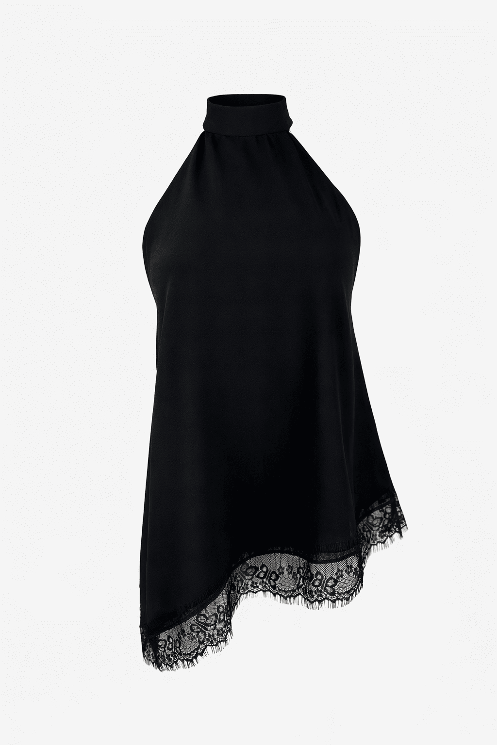 Blusa frente única detalhe em renda preta