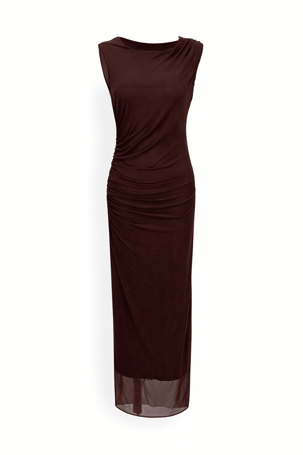 Vestido midi de tule marrom Vestido midi de tule marrom