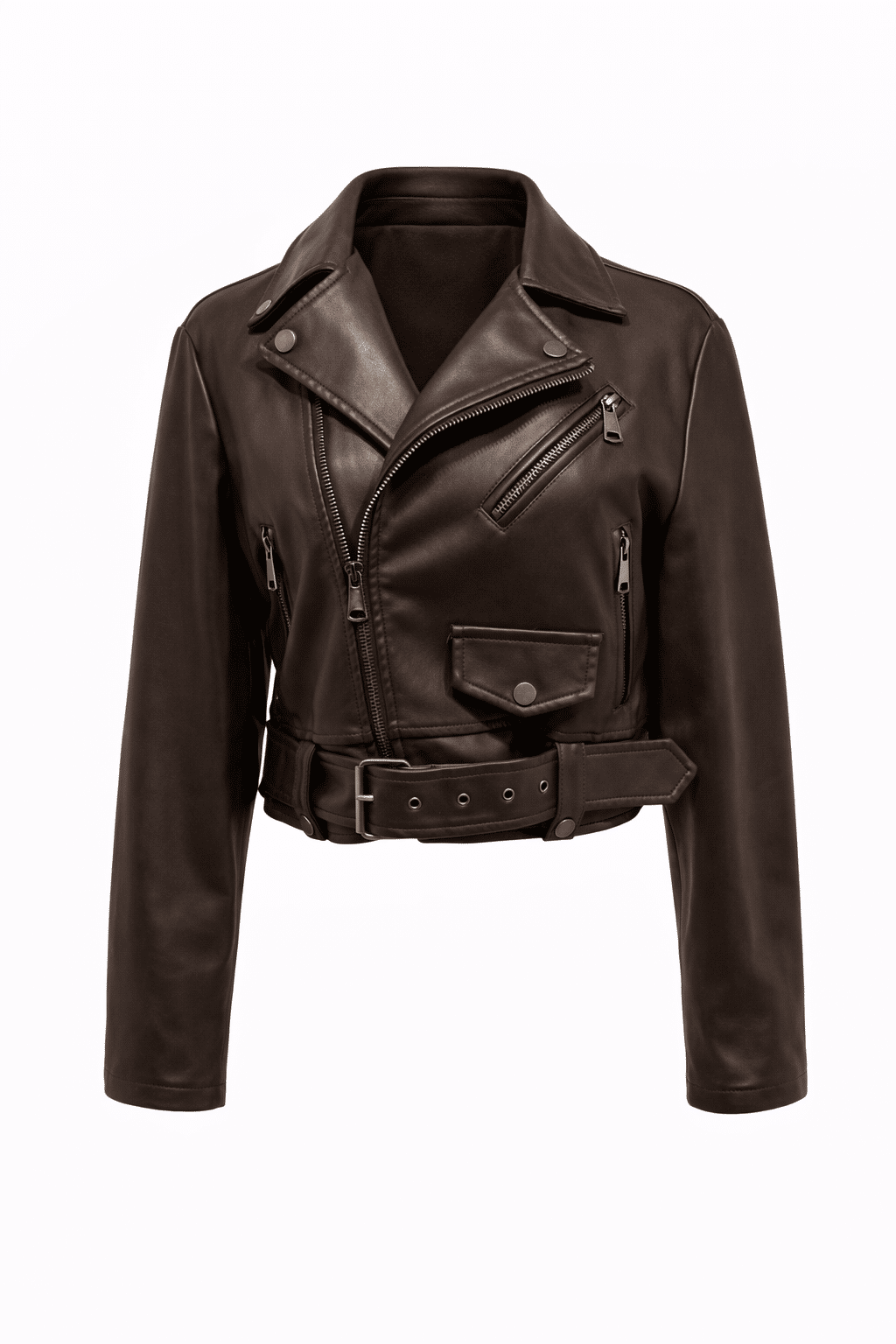 Jaqueta biker em courino marrom Jaqueta biker em courino marrom