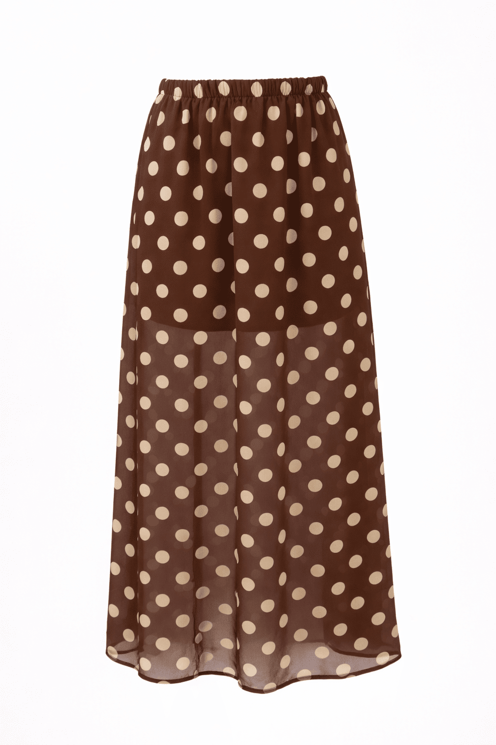 Saia midi estampa poá marrom Saia midi estampa poá marrom