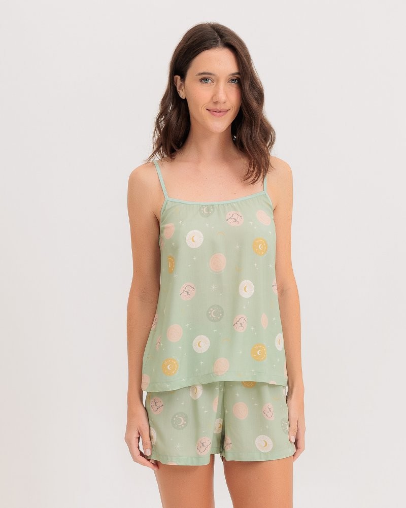 Pijama Feminino Alça Com Shorts