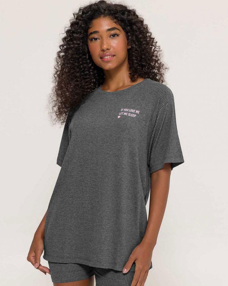 Pijama Feminino Manga Curta com Bermuda Ciclista