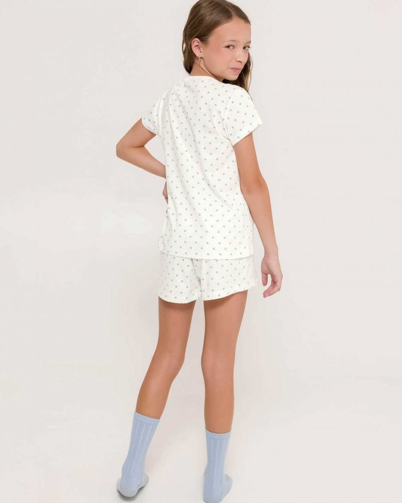 Pijama Feminino Infantil Manga Curta com Shorts
