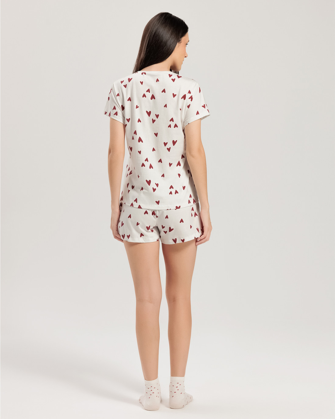 Pijama Feminino Manga Curta Com Shorts
