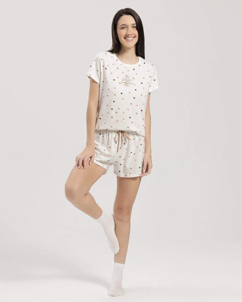Pijama Feminino Manga Curta com Shorts