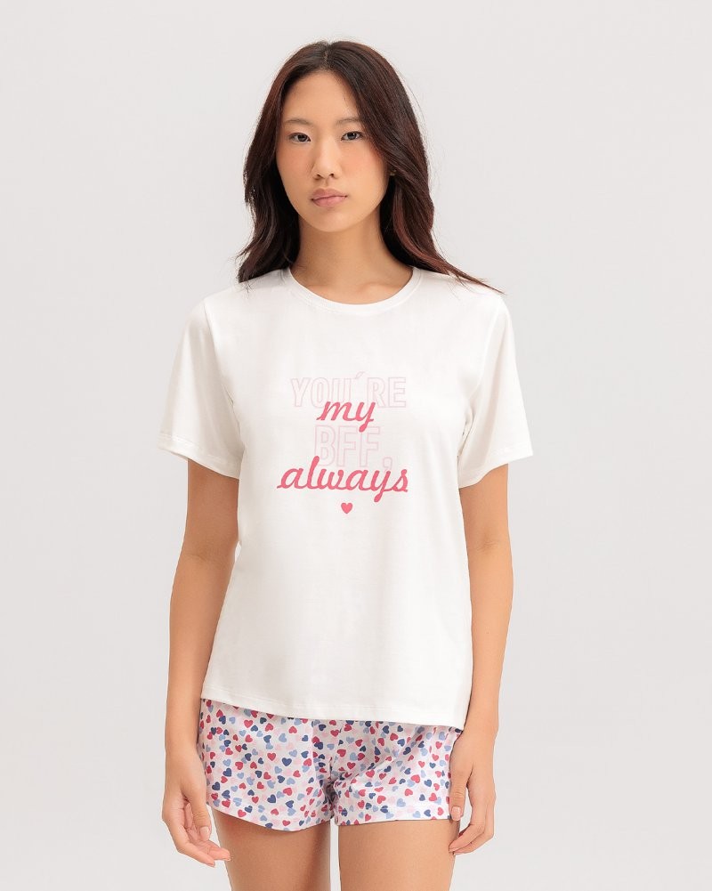 Pijama Feminino Manga Curta Com Shorts