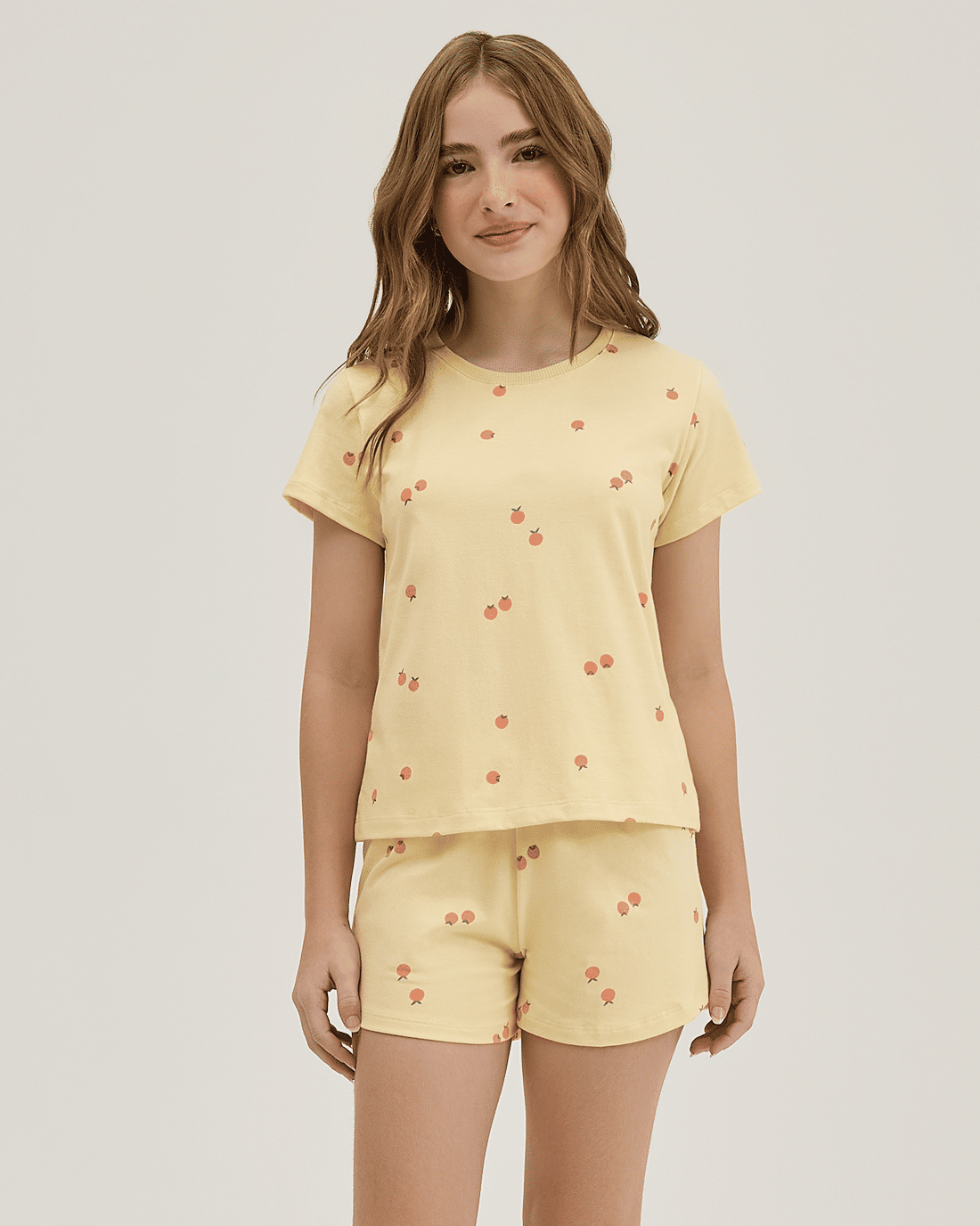 Pijama Feminino Infantil Manga Curta Com Shorts Pijama Feminino Infantil Manga Curta Com Shorts