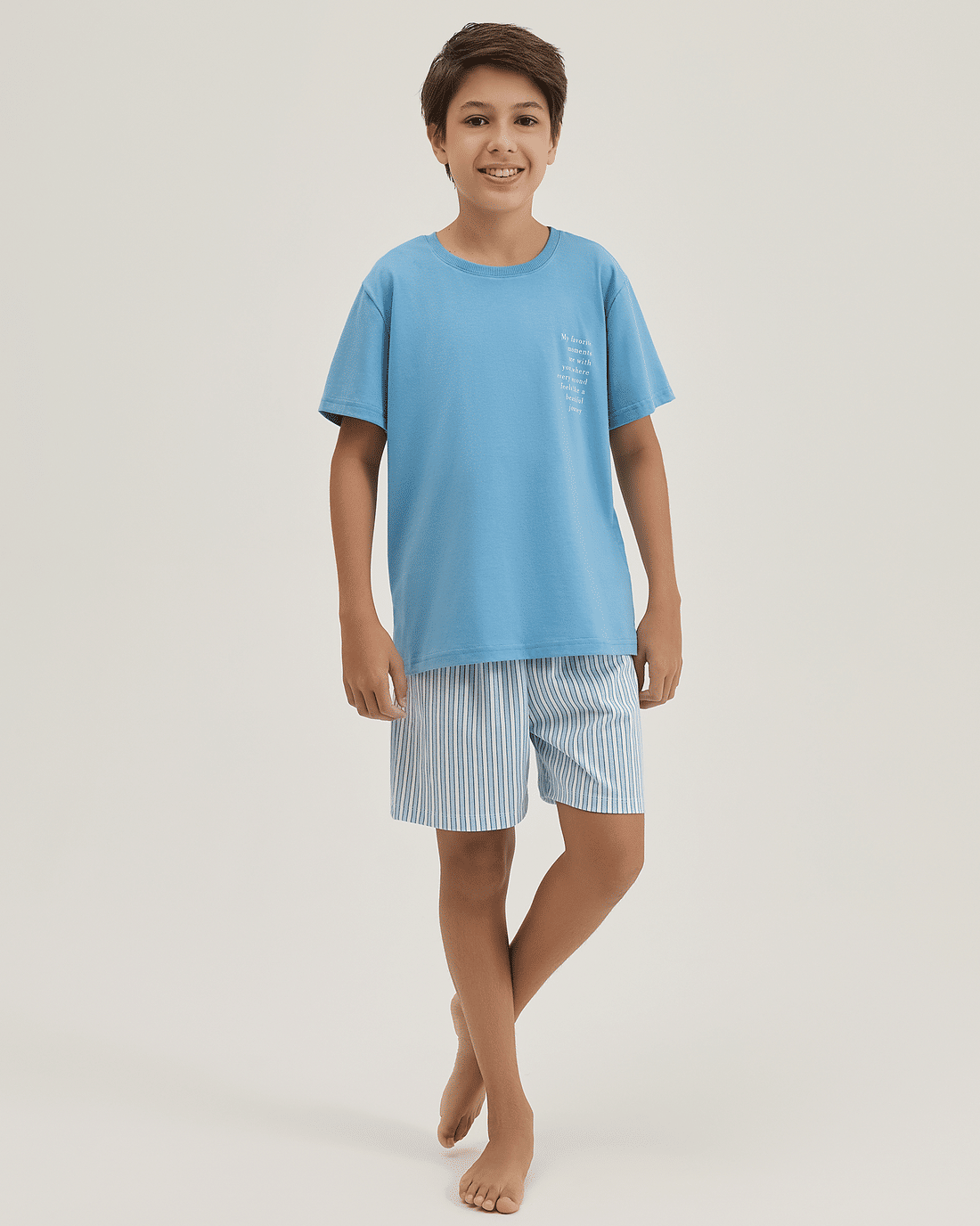 Pijama Masculino Infantil Manga Curta Com Bermuda Pijama Masculino Infantil Manga Curta Com Bermuda