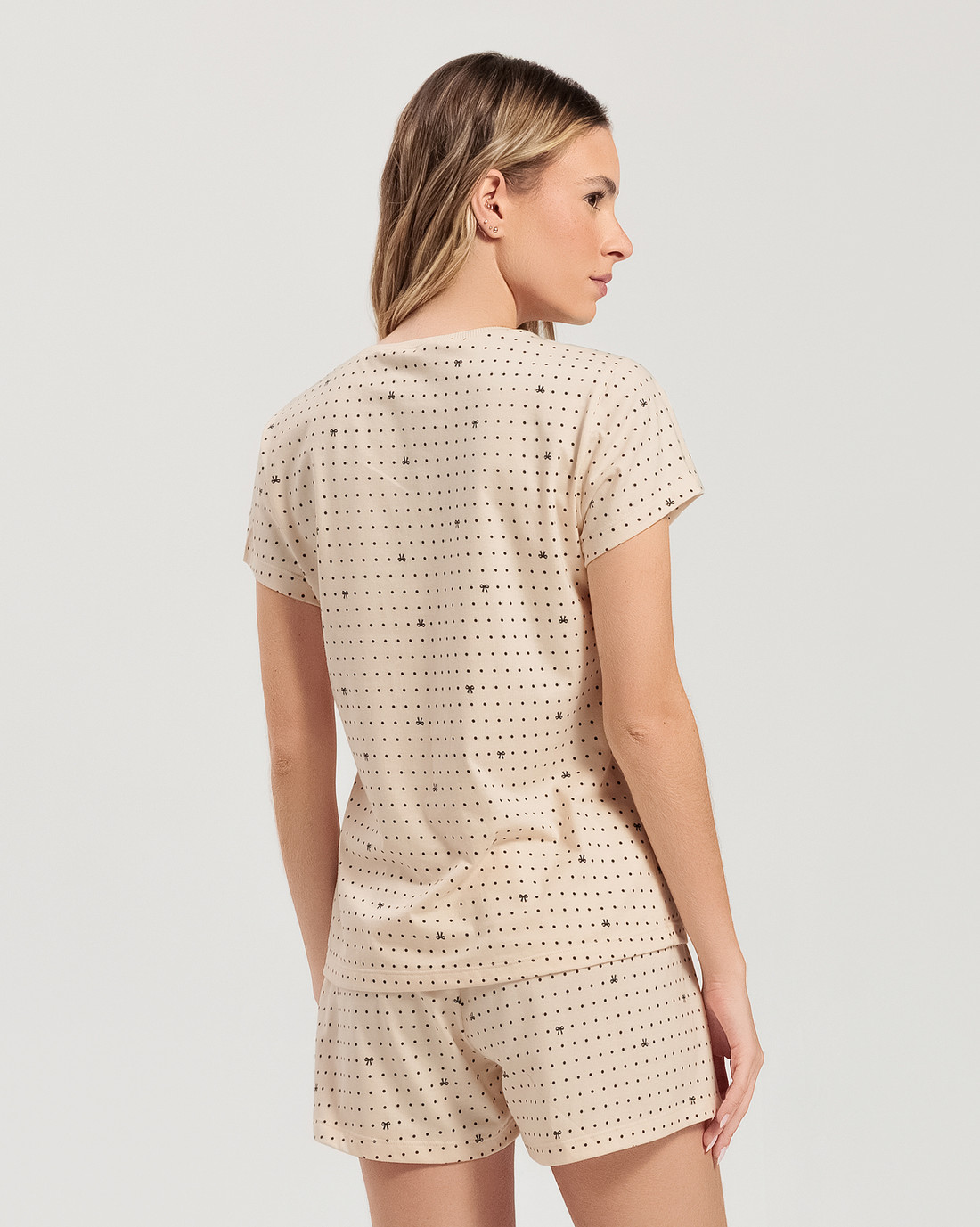 Pijama Feminino Manga Curta Com Shorts