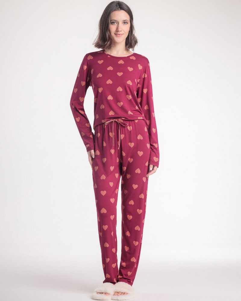 Pijama Feminino Manga Longa com Calça Pijama Feminino Manga Longa com Calça