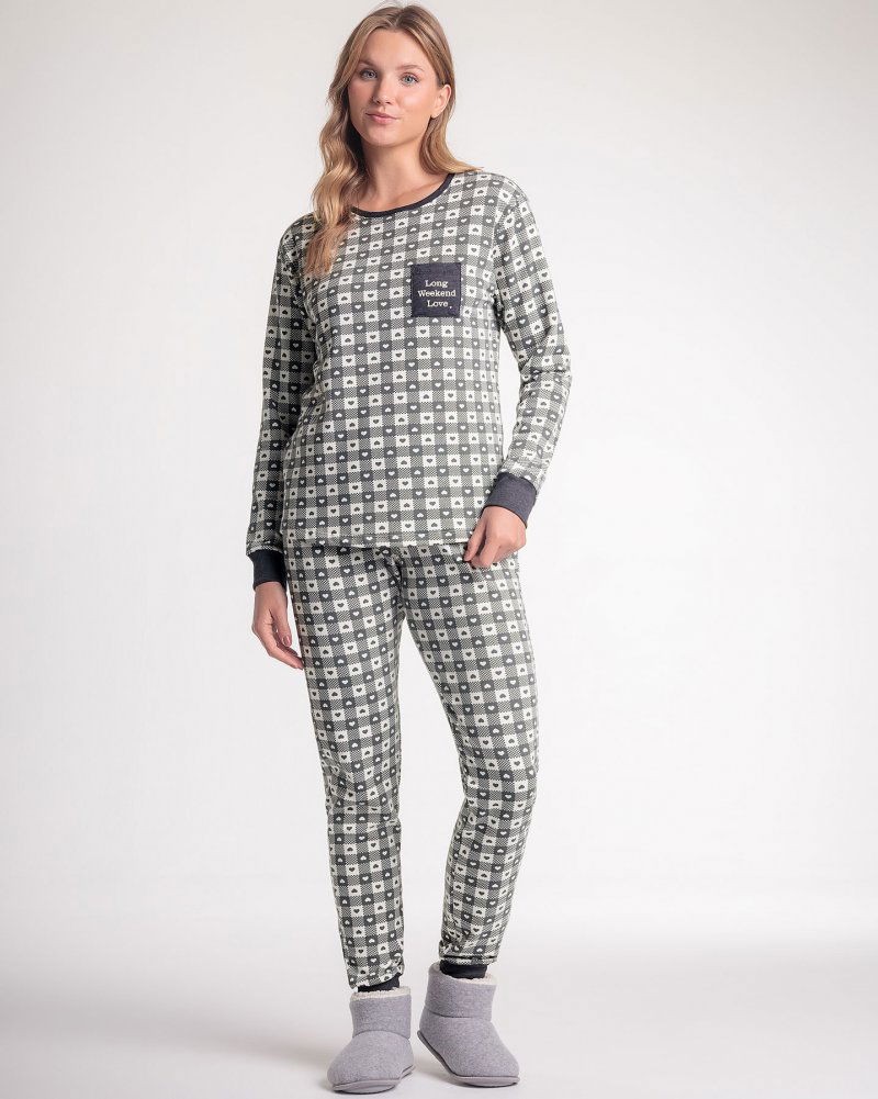 Pijama Feminino Manga Longa com Calça Pijama Feminino Manga Longa com Calça